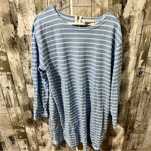 Sail to Sable Light Blue and White Striped Dress